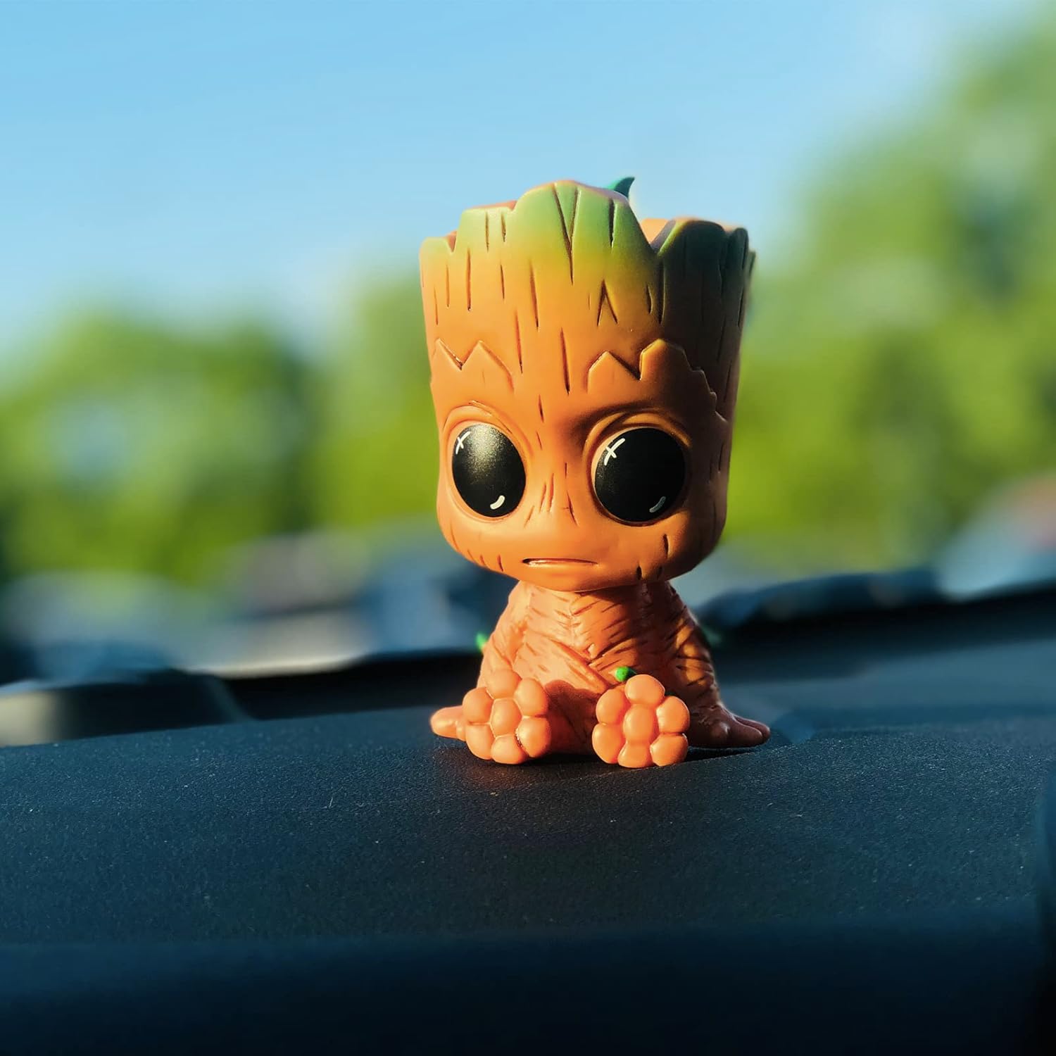 Groot Anime Car Dashboard Decorations Accessories Interior for Men Women Boys Girls, Bobbleheads Figures Bobblehead Dash Board Decor Auto Doll, Home Desk Car Ornaments with Cell Phone Holder-2