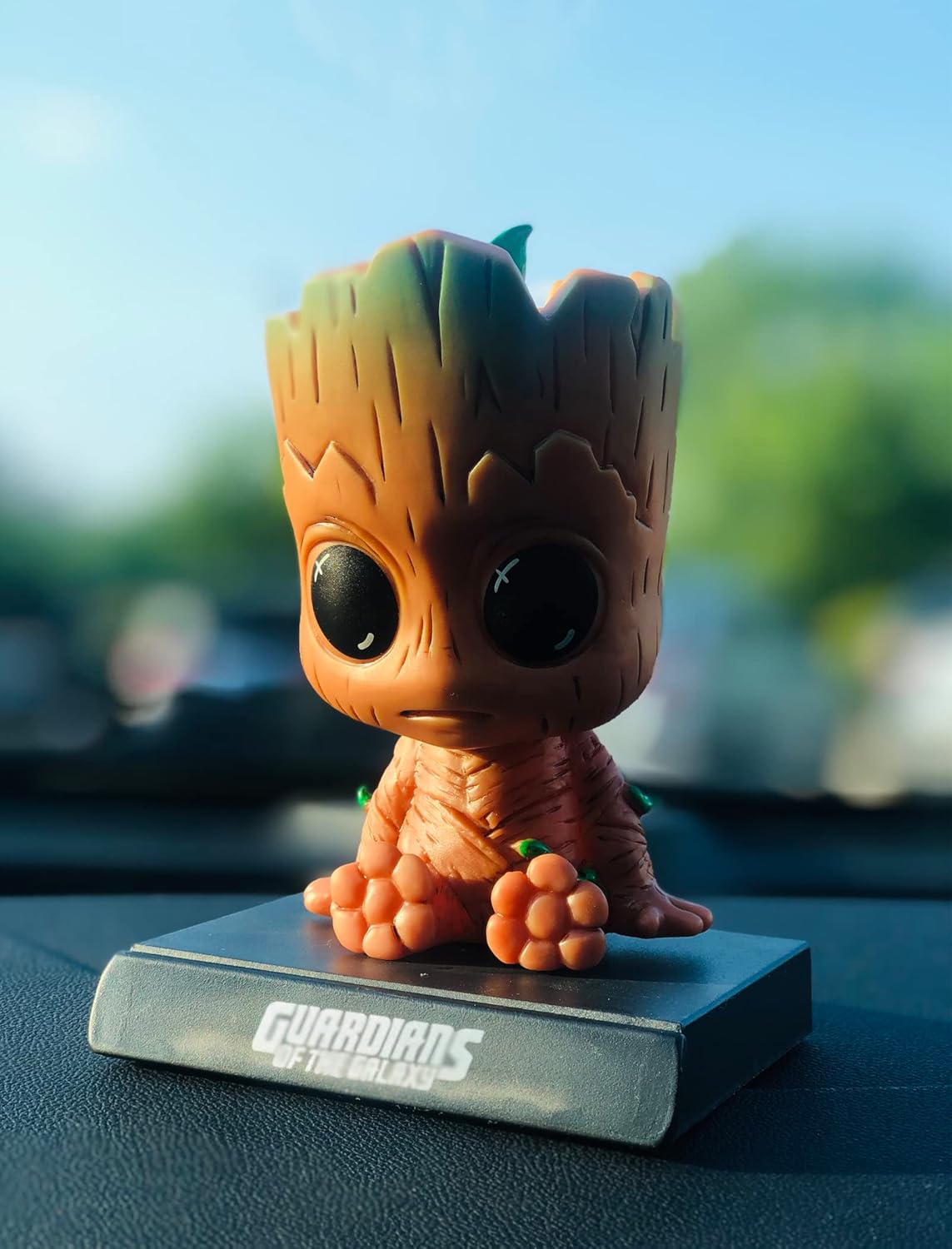 Groot Anime Car Dashboard Decorations Accessories Interior for Men Women Boys Girls, Bobbleheads Figures Bobblehead Dash Board Decor Auto Doll, Home Desk Car Ornaments with Cell Phone Holder-3