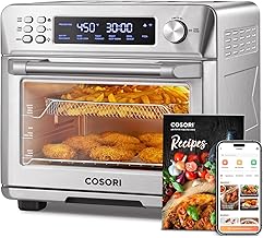 COSORI Smart 11-in-1 Air Fryer Toaster Oven Combo, Airfryer Convection Oven Countertop, Bake, Roast, Reheat, Broil, Dehydrate, 94 Recipes & 3 Accessories, 26QT, Silver, Stainless Steel