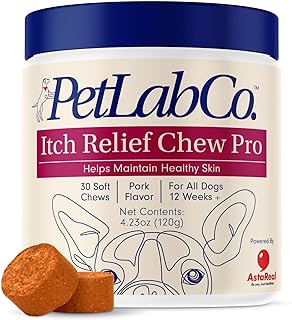 PetLab Co. Itch Relief Chew Pro for Dogs – Omega 3 for Dogs Itch Supplement - Packed with Beneficial Fatty Acids for Healthy Skin – Seasonal Allergies Support