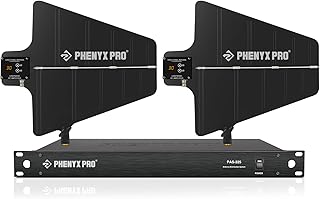 Phenyx Pro PAS-225X UHF Wireless Antenna Distribution System Bundle, Active Directional Antennas, 8 Outputs + 2 Cascade Ports, 160ft Long Coverage, for Stages and Live Shows