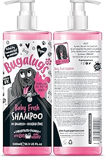 Baby Fresh Dog Shampoo 16.85 FL Oz dog grooming shampoo products for smelly dogs with baby powder scent, best puppy shampoo baby fresh, shampoo conditioner, Vegan pet shampoo professional