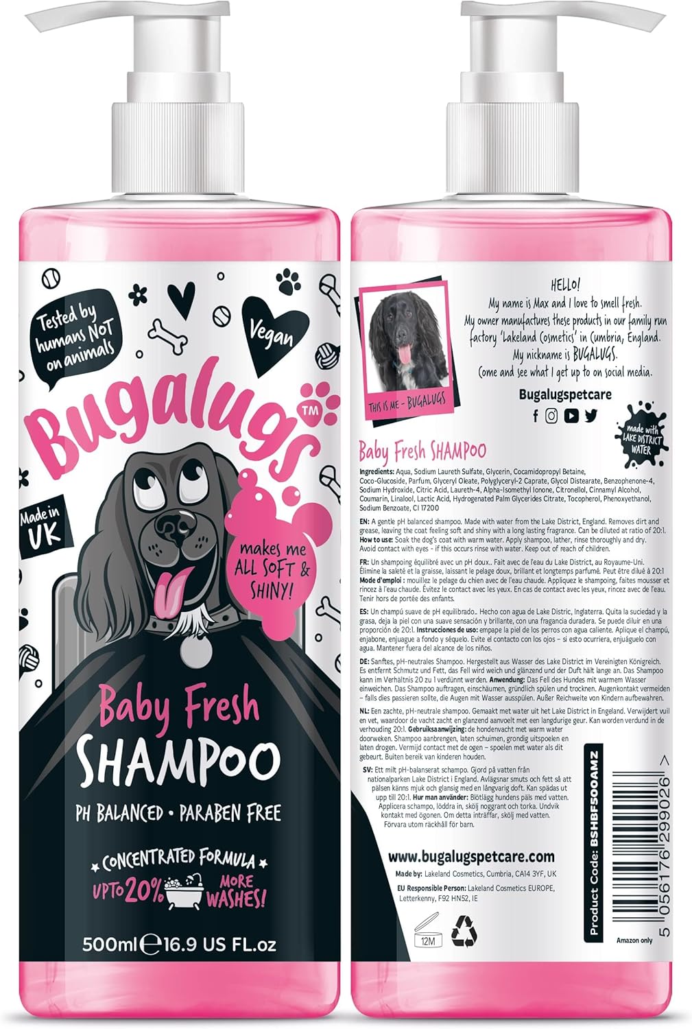 Baby Fresh Dog Shampoo 16.85 FL Oz dog grooming shampoo products for smelly dogs with baby powder scent, best puppy shampoo baby fresh, shampoo conditioner, Vegan pet shampoo professional-0