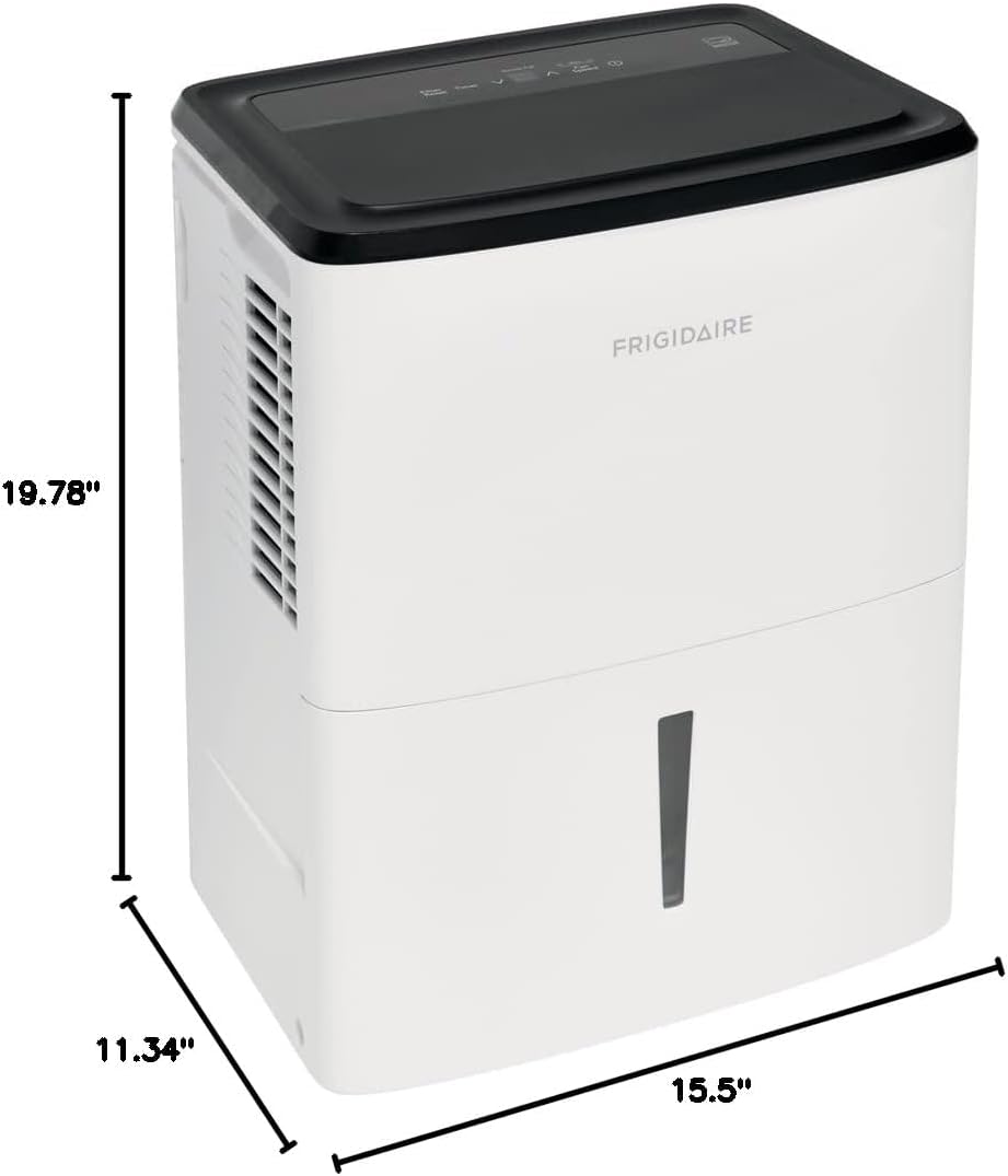 Frigidaire 22 Pint Dehumidifier. 1,500 Square Foot Coverage. Ideal for Small Rooms. 1.7 Gallon Bucket Capacity. Continuous Drain Option-10