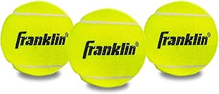 Franklin Sports Pressureless Tennis Balls - Official Size Low Pressure Tennis Balls - Great for Training + Practice - Low Bounce Tennis Balls - All Court Surface Tennis Balls - Carry Bag Included