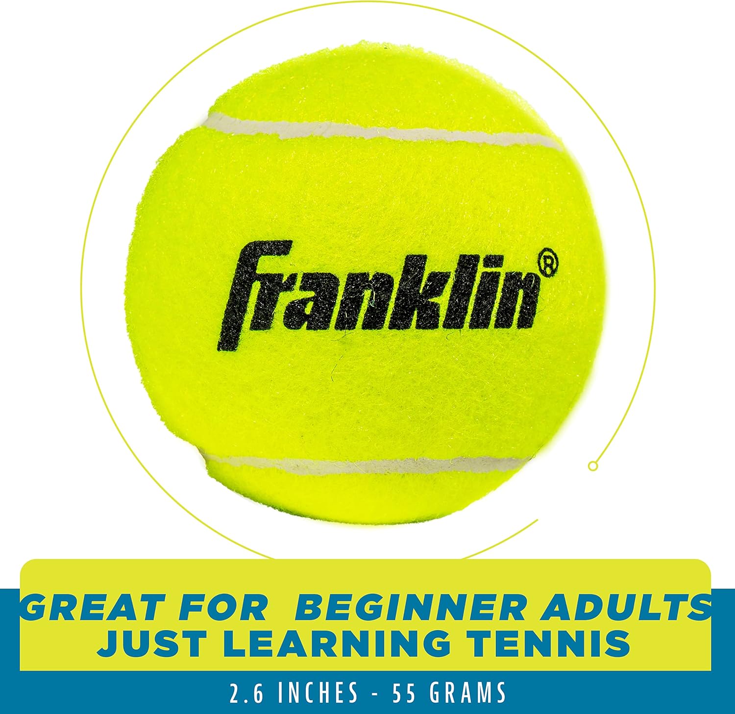 Franklin Sports Pressureless Tennis Balls - Official Size Low Pressure Tennis Balls - Great for Training + Practice - Low Bounce Tennis Balls - All Court Surface Tennis Balls - Carry Bag Included-1