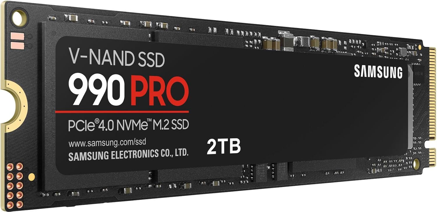 SAMSUNG 990 PRO SSD NVMe M.2 PCIe Gen4, M.2 2280 Internal Solid State Hard Drive, Seq. Read Speeds Up to 7,450 MB/s for High End Computing, Gaming, and Heavy Duty Workstations, MZ-V9P2T0B/AM-0