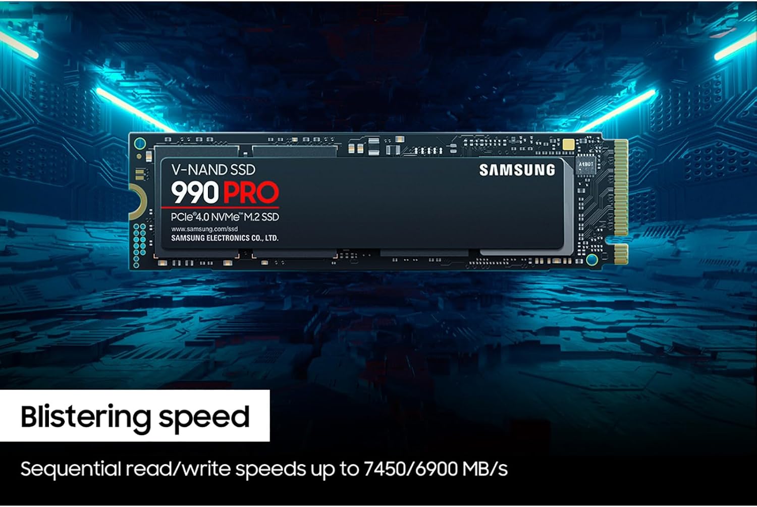 SAMSUNG 990 PRO SSD NVMe M.2 PCIe Gen4, M.2 2280 Internal Solid State Hard Drive, Seq. Read Speeds Up to 7,450 MB/s for High End Computing, Gaming, and Heavy Duty Workstations, MZ-V9P2T0B/AM-6