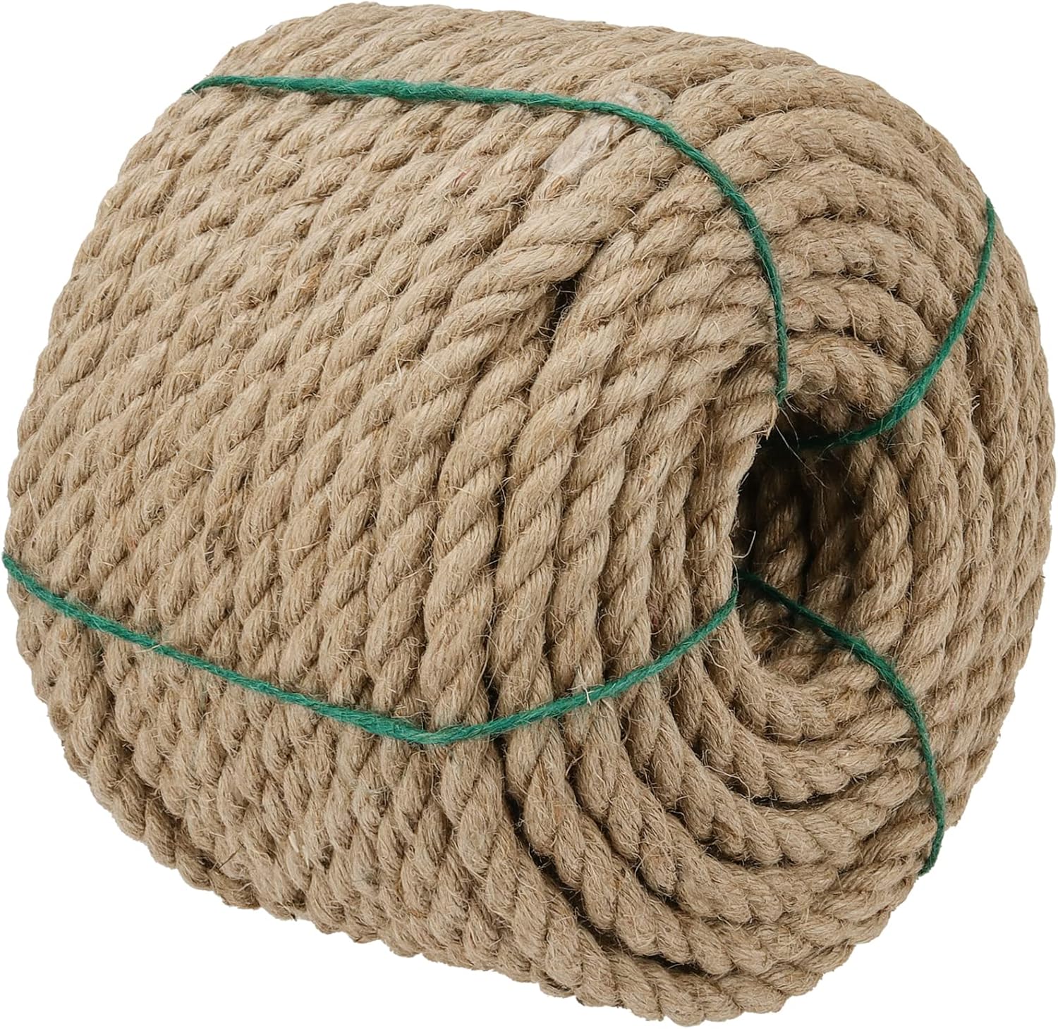 KEILEOHO 1/2 Inch Natural Hemp Rope, 4 Ply Hemp Rope, 100 Feet Thick Hemp Rope Twisted Manila Rope All Purpose Strong Jute Rope Cord for Art Crafts, Sports, Decoration, Tie-Downs-4