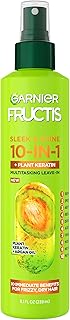 Garnier Fructis Sleek & Shine 10-in-1 for Frizzy, Dry Hair, Plant Keratin, 8.1 Fl Oz, 1 Count (Packaging May Vary)