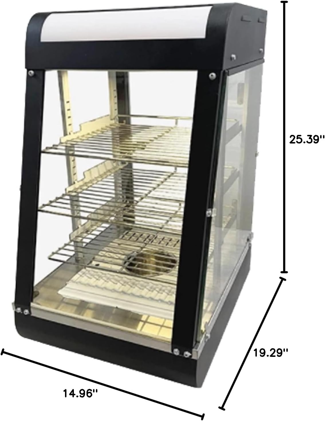 Countertop 15" Food Warmer Display Case 3 Shelf Hot Warming Showcase with Front and Back Sliding Door and Water Tray,Commercial (15")-4