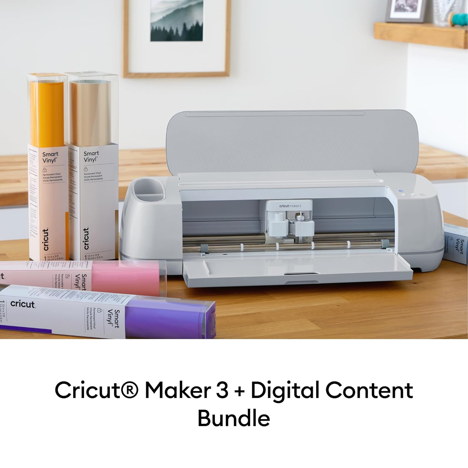 Cricut Maker 3 & Digital Content Library Bundle - Includes 30 images in Design Space App - Smart Cutting Machine, 2X Faster & 10X Cutting Force, Cuts 300+ Materials, Blue-1