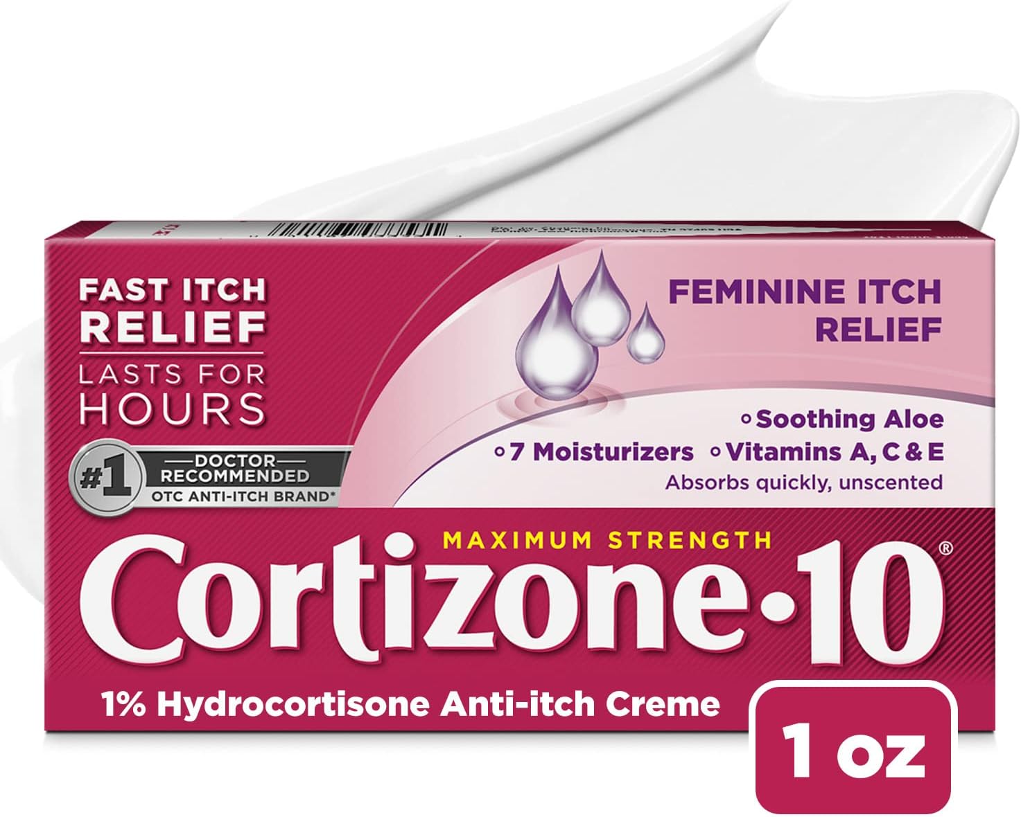 Cortizone 10 Maximum Strength Feminine Itch Cream, 1% Hydrocortisone, 1 oz.-0