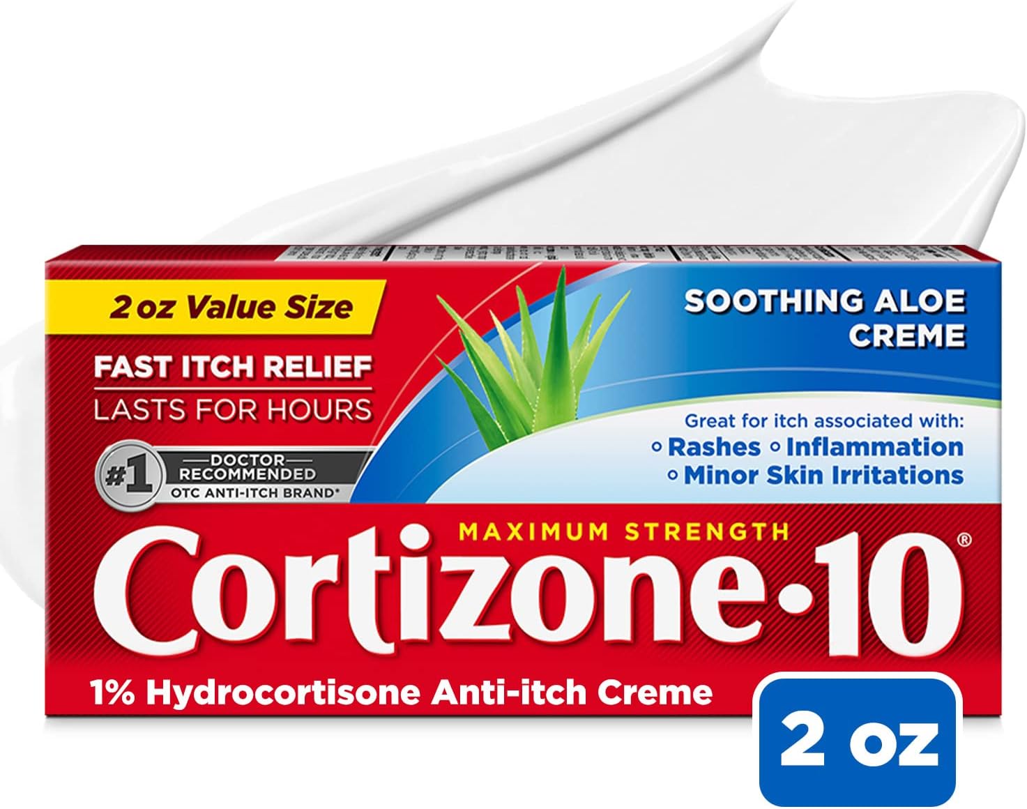 Cortizone 10 Maximum Strength Anti-Itch Cream with Soothing Aloe, 1% Hydrocortisone Creme, 2 oz.-0