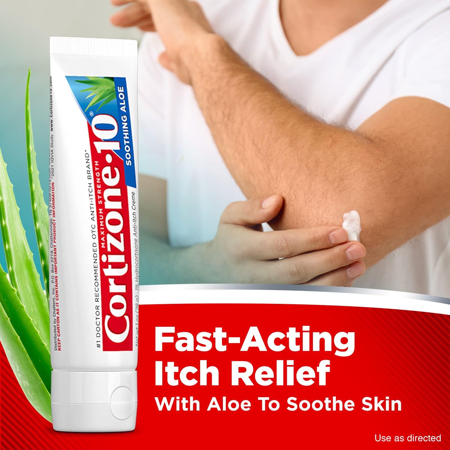 Cortizone 10 Maximum Strength Anti-Itch Cream with Soothing Aloe, 1% Hydrocortisone Creme, 2 oz.-3