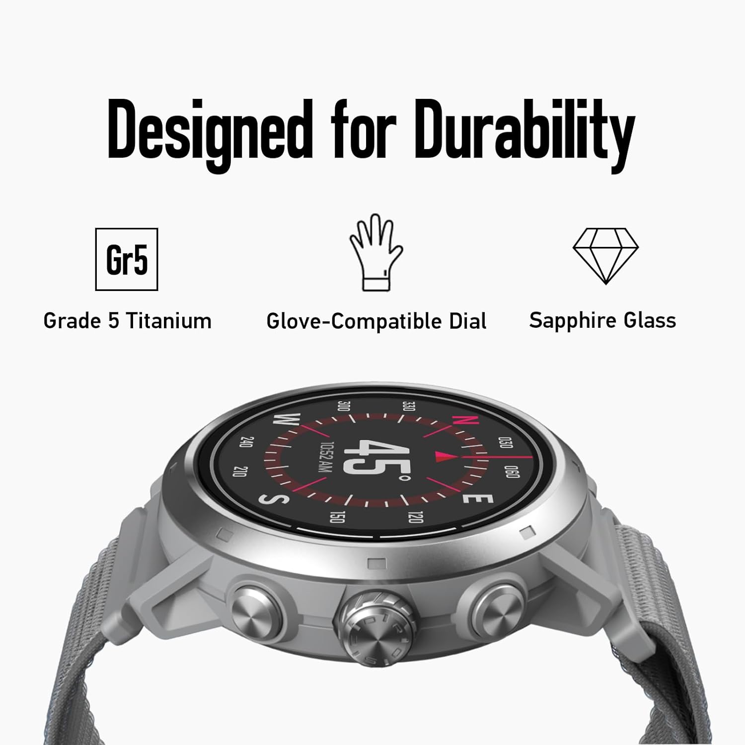 COROS APEX 2 Pro Outdoor GPS Watch, 1.3" Sapphire Titanium, 24-Day Battery Life, Dual-Freq GPS, On-Wrist Navigation, Offline Maps, Heart Rate Monitor, Track Sleep, Running, Biking, Climbing-Grey-1