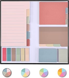 Mr. Pen Sticky Note Set - 410 Pack with Vintage Colors, Transparent and Divider Tabs for Planners