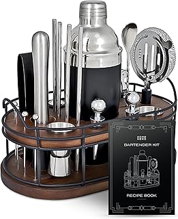 22-Piece Bar Set, Cocktail Shaker, Bartender Kit - Cocktail Kit, Bar Accessories for The Home Bar Set, Cocktail Shaker Set, Cocktail Set, Bar Tools, Bartender Set, Bar Kit, Shaker Set Bartender Kit