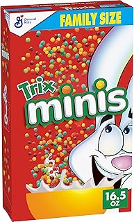 Trix Minis Fruity Mini Corn Puff Breakfast Cereal, Family Size, 16.5 OZ