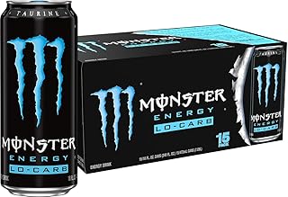 Monster Energy, Lo-Carb Monster, Low Carb Energy Drink, 16 Ounce (Pack of 15)