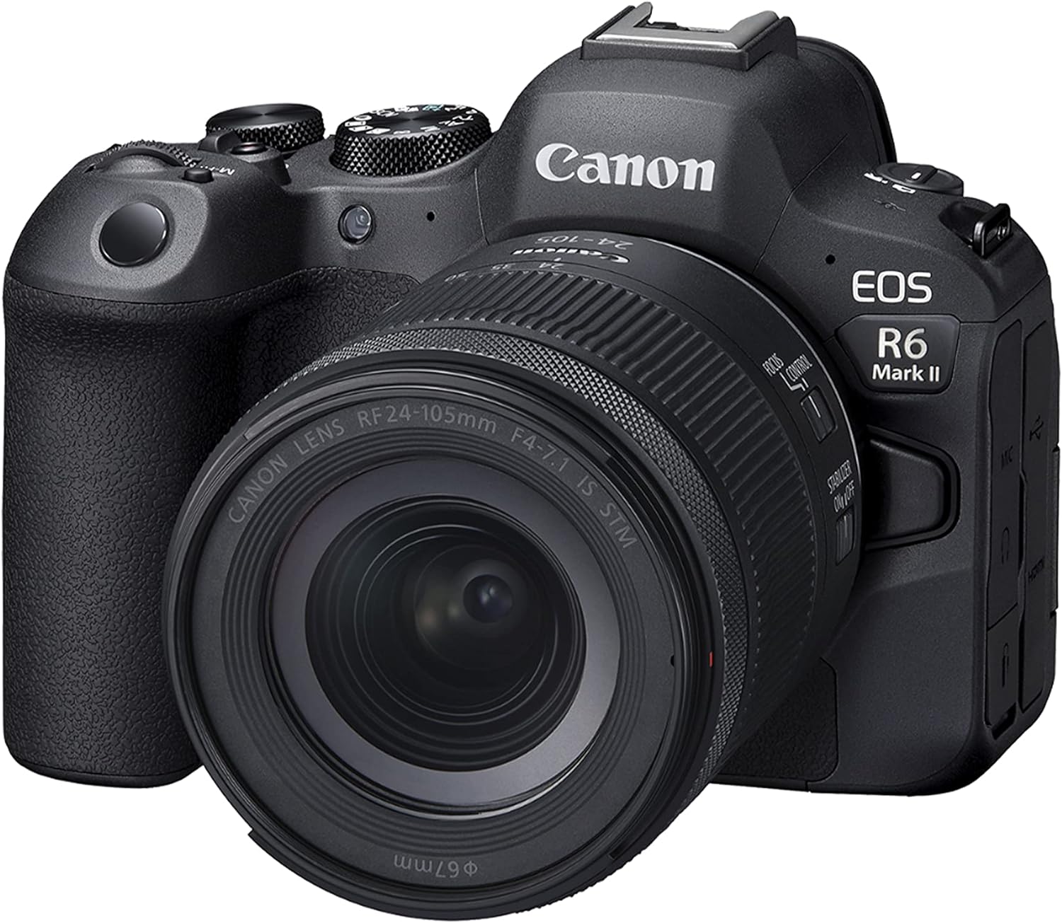 Canon EOS R6 Mark II Mirrorless Camera RF24-105mm F4-7.1 is STM Lens Kit, Full-Frame Hybrid Camera, 24.2 Megapixel CMOS Sensor, Photo and Video Capabilities, Black-0