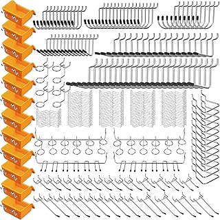 ELEAD 260 Piece Pegboard Hooks 1/8 and 1/4 inch peg Board Organizer Accessories with Pegboard Bins for Organizing Various Tools in The Garage Kitchen Bathroom Craft Room