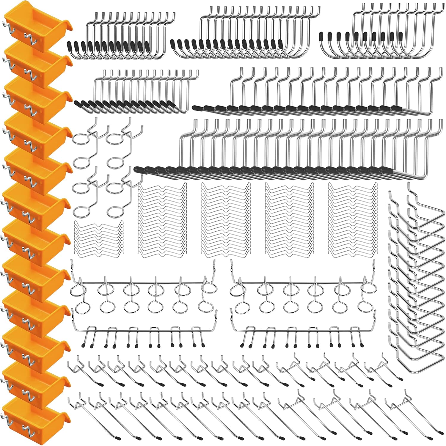 ELEAD 260 Piece Pegboard Hooks 1/8 and 1/4 inch peg Board Organizer Accessories with Pegboard Bins for Organizing Various Tools in The Garage Kitchen Bathroom Craft Room-0