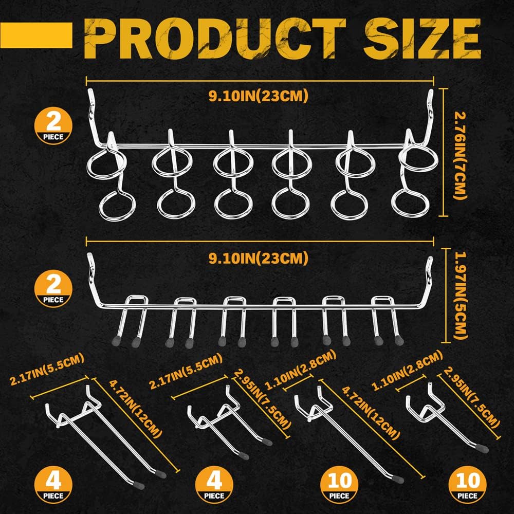 ELEAD 260 Piece Pegboard Hooks 1/8 and 1/4 inch peg Board Organizer Accessories with Pegboard Bins for Organizing Various Tools in The Garage Kitchen Bathroom Craft Room-5