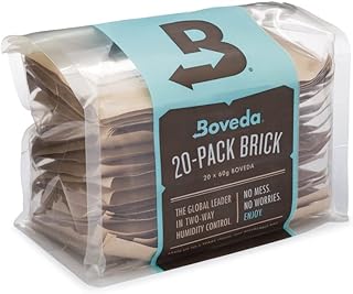 Boveda High-Absorbency 49% Two-Way Humidity Control Packs for Music Instruments in Extreme Humidity – 20 Pack – Size 40 – Moisture Absorbers for Instrument Cases – Prevent Warp – Resealable Bag