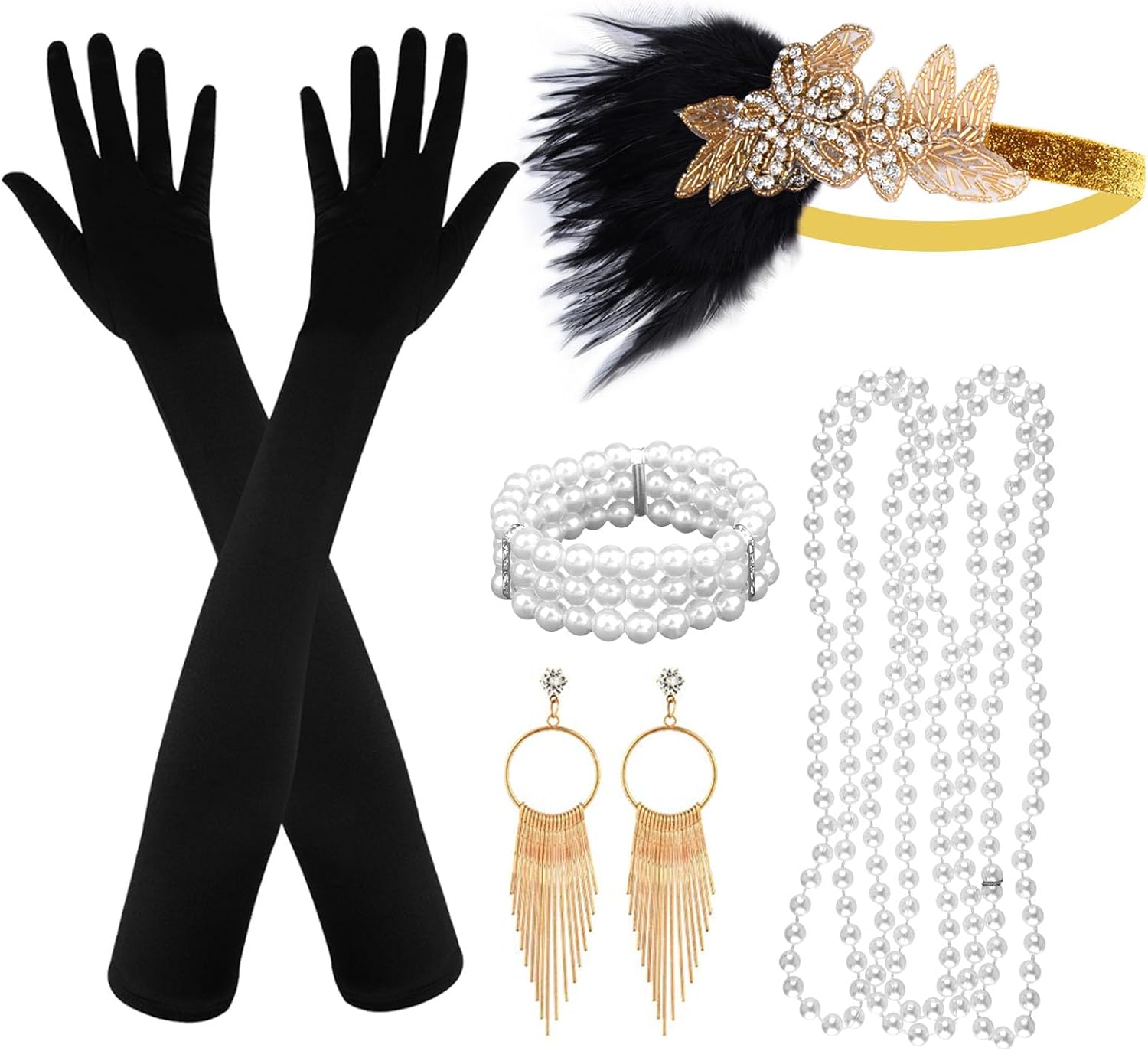 ASTARON 1920s Accessories for Women, Great Gatsby Flapper Accessories Fashion Roaring 20s Accessories for Women-0