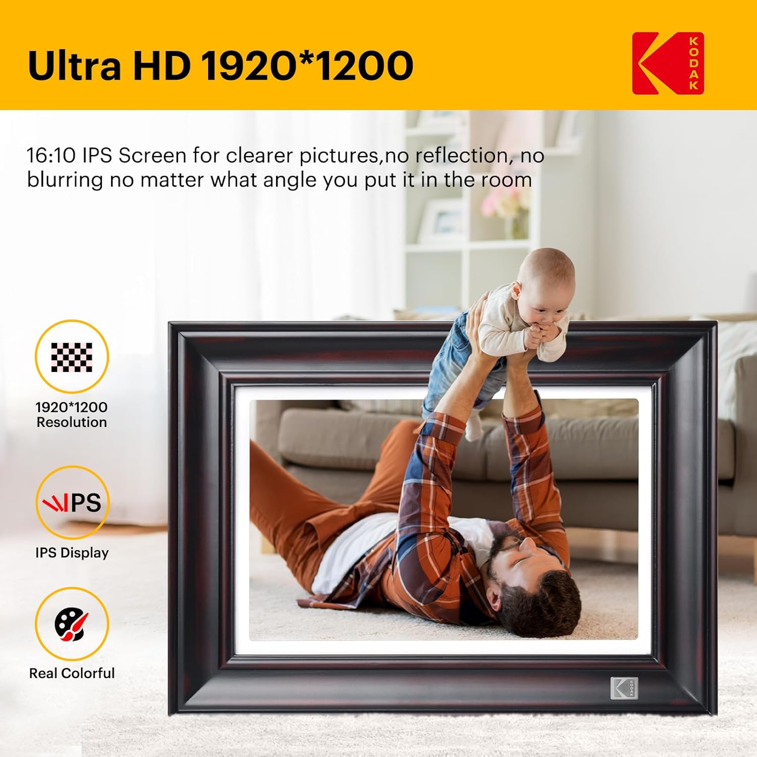 KODAK WiFi Digital Picture Frame, 1920 x 1200 HD Touchscreen Digital Photo Frame, 10.1 Inches Intelligent Electronic Picture Frame with 32 GB Memory-2