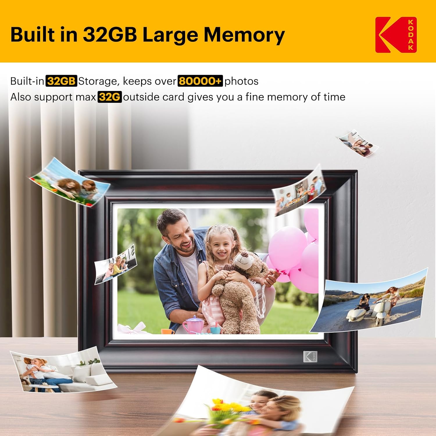 KODAK WiFi Digital Picture Frame, 1920 x 1200 HD Touchscreen Digital Photo Frame, 10.1 Inches Intelligent Electronic Picture Frame with 32 GB Memory-3