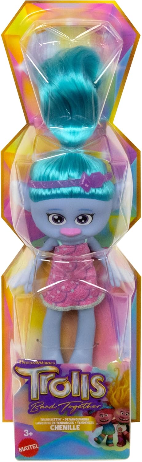 Mattel DreamWorks Trolls Band Together Trendsettin’ Fashion Dolls, Chenille with Vibrant Hair & Accessory, Toys Inspired by the Movie-5