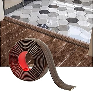 Art3d Self Adhesive Vinyl Floor Transition Strip, Laminate Floor Strip Floor Flat Divider Strip for Joining Floor Gaps,Carpet Threshold Transition,Floor Tiles（4 FT, 1.57in, Brown）