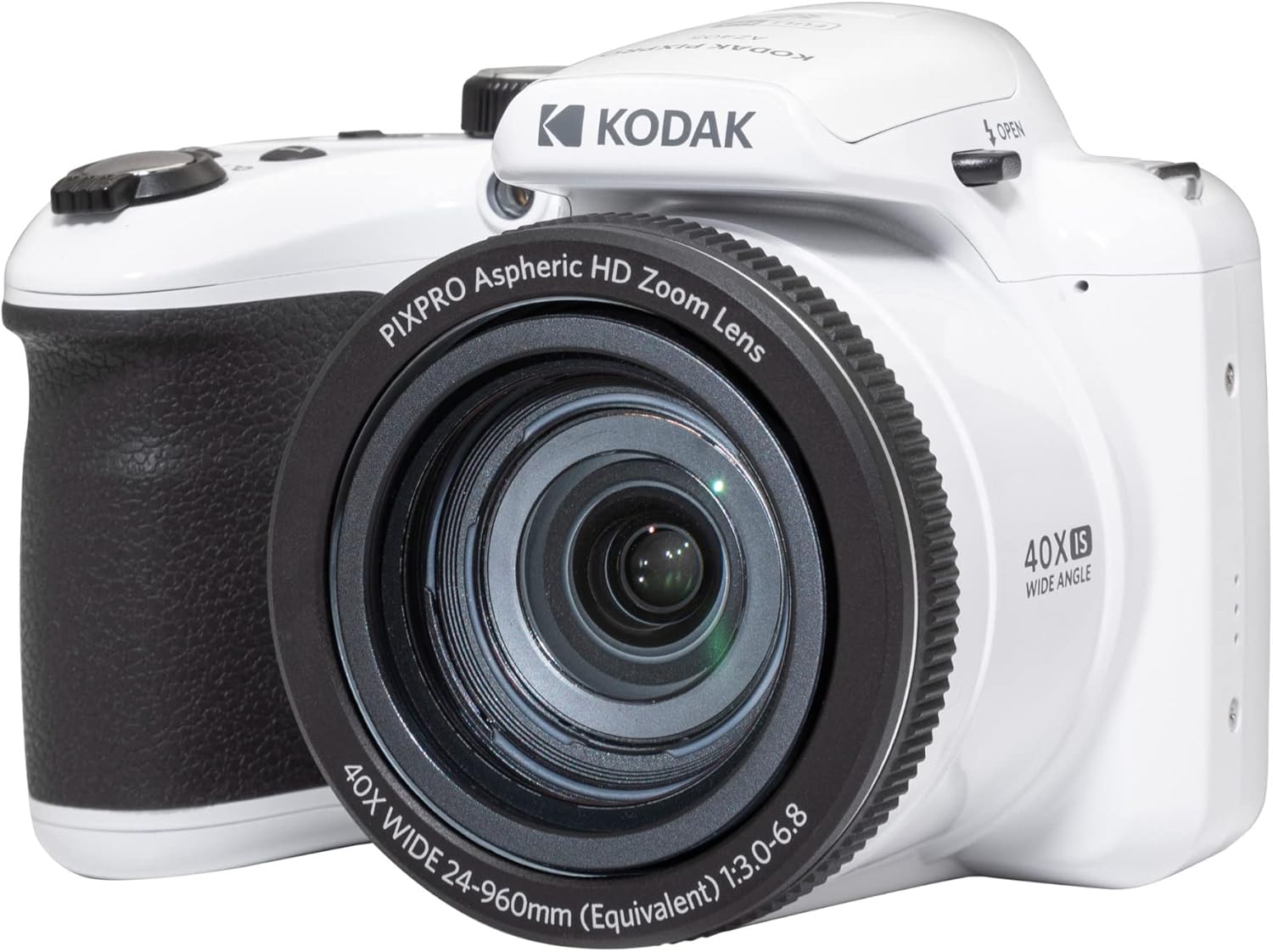 KODAK PIXPRO AZ405-WH 20MP Digital Camera 40X Optical Zoom 24mm Wide Angle Lens Optical Image Stabilization 1080P Full HD Video 3" LCD Vlogging Camera (White), Full Frame-1