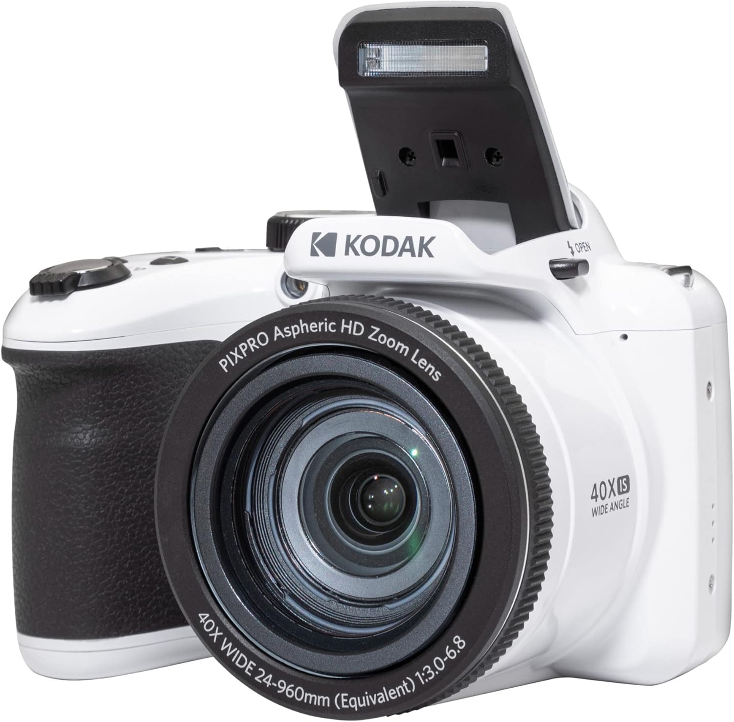 KODAK PIXPRO AZ405-WH 20MP Digital Camera 40X Optical Zoom 24mm Wide Angle Lens Optical Image Stabilization 1080P Full HD Video 3" LCD Vlogging Camera (White), Full Frame-3