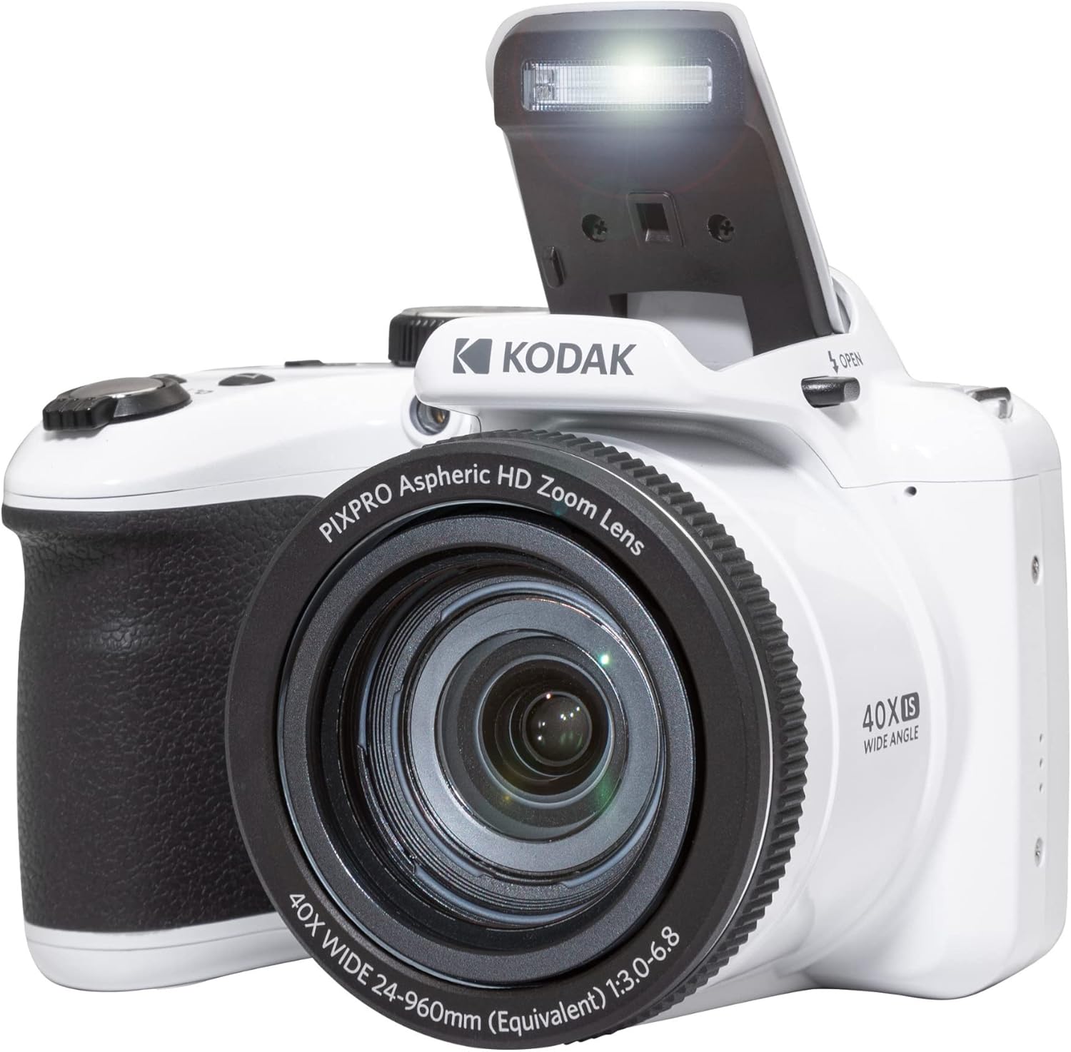 KODAK PIXPRO AZ405-WH 20MP Digital Camera 40X Optical Zoom 24mm Wide Angle Lens Optical Image Stabilization 1080P Full HD Video 3" LCD Vlogging Camera (White), Full Frame-4