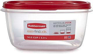 Rubbermaid Easy Find Lids Food Storage Container, 14 Cup, Red 2 Pack