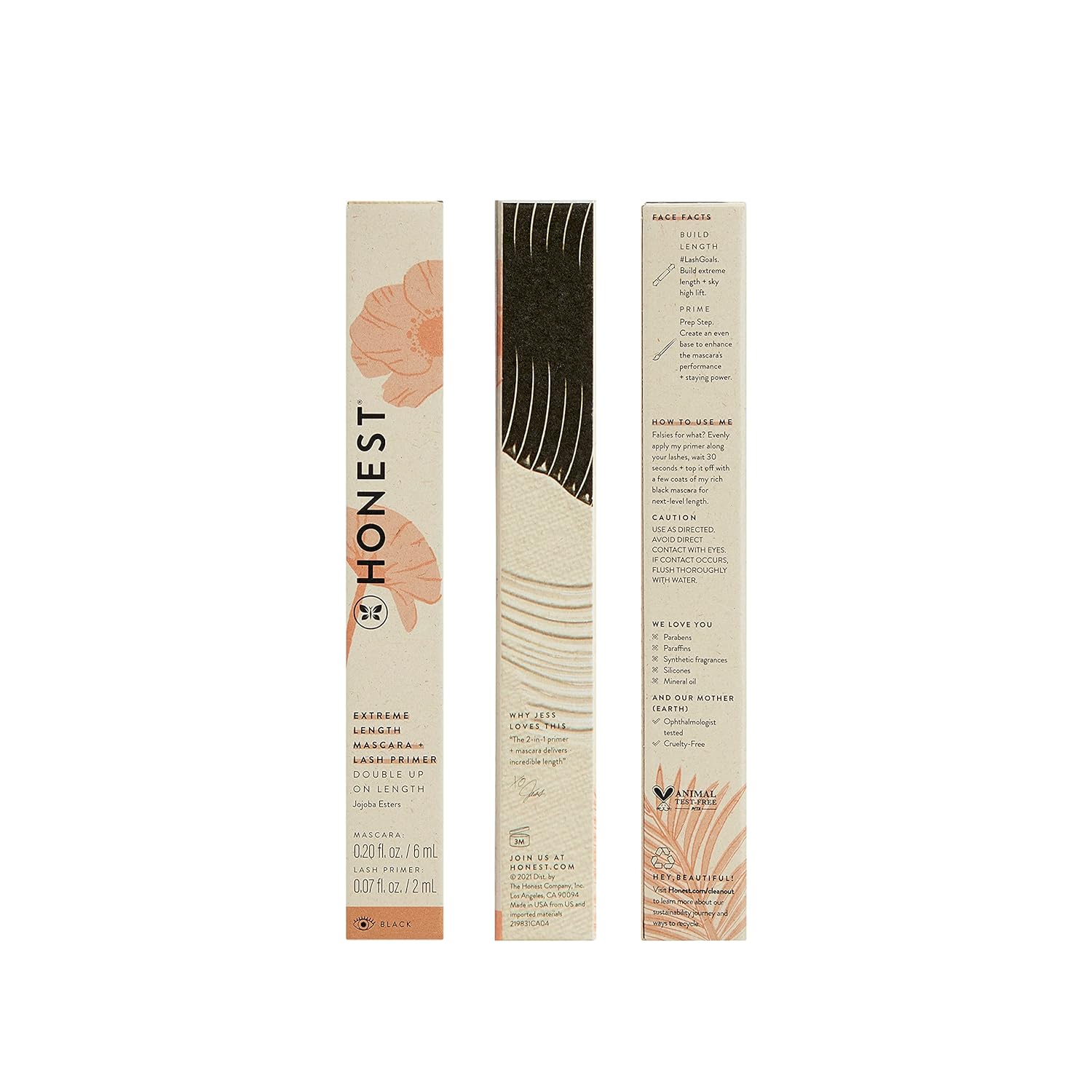 Honest Beauty 2-in-1 Extreme Length Mascara + Lash Primer 3-Pack | EWG Verified + Cruelty Free | 0.27 fl oz each (pack of 3)-9