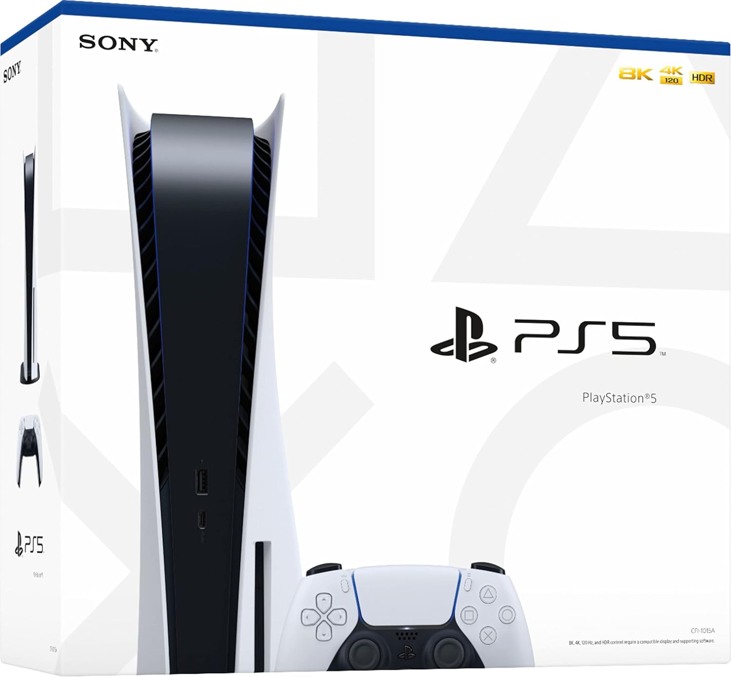 Playstation 5 Disc Version PS5 Console - 4K-TV Gaming.120Hz 8K Output, 16GB GDDR6, 825GB SSD, WiFi 6, Bluetooth 5.1~-2