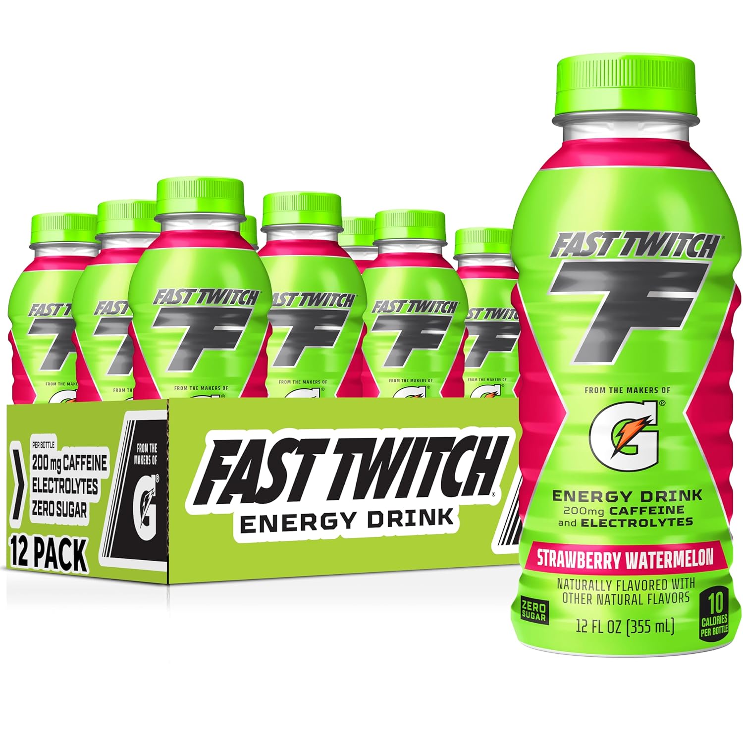 Fast Twitch Energy drink from Gatorade, Strawberry Watermelon, 12 Oz Bottles,(Pack of 12), 200mg Caffeine, Zero Sugar, Electrolytes-0