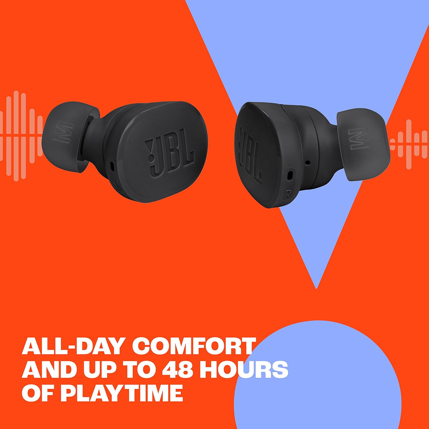 JBL Tune Buds - True wireless Noise Cancelling earbuds, JBL Pure Bass Sound, Bluetooth 5.3, 4-Mic technology for Crisp, Clear Calls, Up to 48 hours of battery life, Water and dust resistant (Black)-5