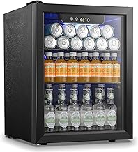 Antarctic Star Beverage Refrigerator Cooler 68 Can, Mini Fridge with Glass Door for Beer Drinks Wine,Freestanding Small Fridge with Electronic Temperature Control for Home and Bar,1.7 cu.ft