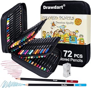 Colored Pencils for Adult Coloring, 72-Color Professional Soft Core Drawing Sketching Shading Pencils Set with Zipper Case, Coloring Pencils for Adults, Artists, Professionals and Colorists