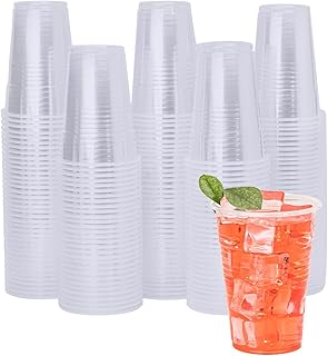 YEEHAW 9 oz Disposable Clear Cups, 500 Pack - Cold Drink Cups for Ice Cream, Weddings and Parties