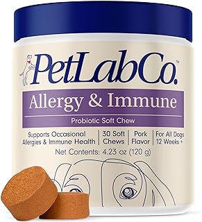 PetLab Co. Allergy & Immune Probiotics for Dogs, Support Seasonal Allergies, Gut & Digestive Health - Pork Flavor - 30 Soft Chews