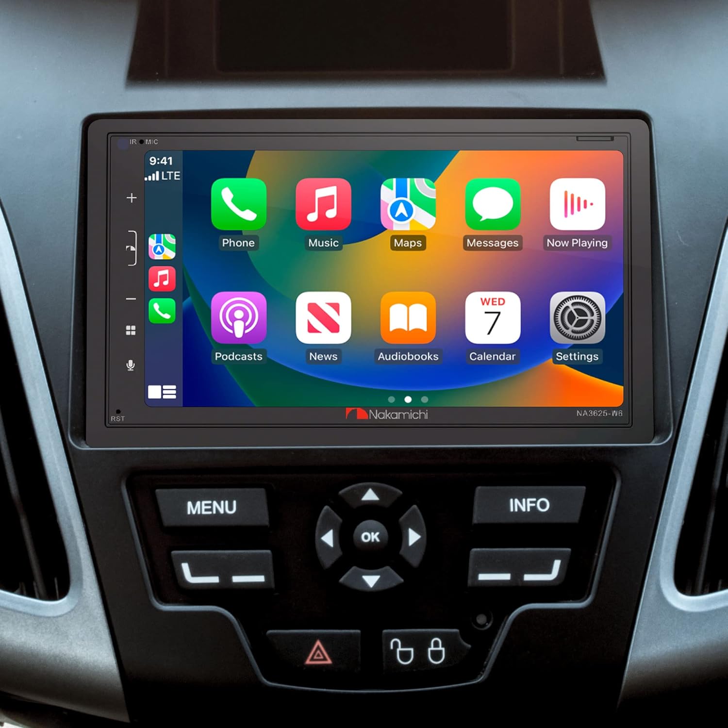 Nakamichi NA3625-W6 6.8” Mechless Receiver Compatible with Wireless Carplay & Android Auto-3