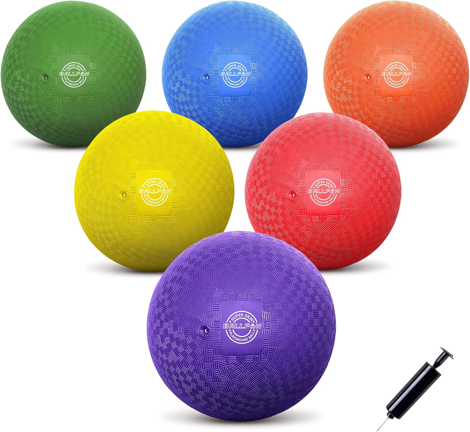 Dodgeballs Playground Balls, Dodge Ball Set for Kids & Adults, Bouncing Kickballs Handball for Outdoor & Indoor Games - Includes Pump & Mesh Storage Bag-0