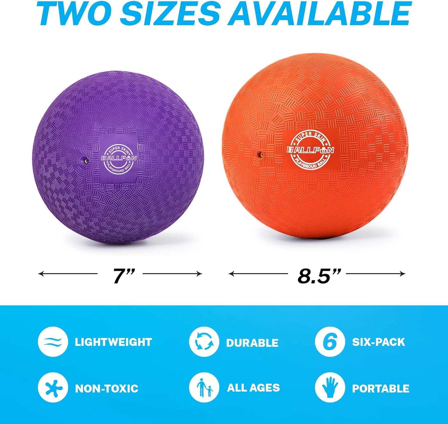 Dodgeballs Playground Balls, Dodge Ball Set for Kids & Adults, Bouncing Kickballs Handball for Outdoor & Indoor Games - Includes Pump & Mesh Storage Bag-5