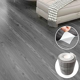 Grey Wood Peel and Stick Floor Tile, 36 Pack 54 Sq.Ft,（NO Sticky Residue Left）Vinyl Flooring Tiles Wood Plank, Self-Adhesive DIY Flooring for Bathroom,Bedroom, Living Room, （36" x 6"，Nature Grey）